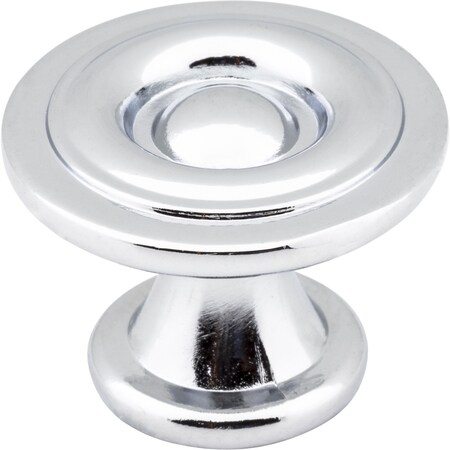 Elements 1-3/16" Diameter Polished Chrome Button Syracuse Cabinet Knob 575PC